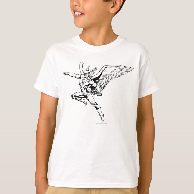 Hawkman Soaring Outline T-shirt (Framsida)