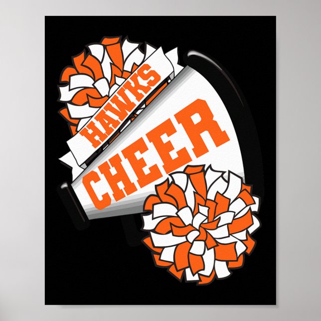 Hawks Cheer Ck Till Skolan Cheerleading Andlighet  Poster (Framsidan)