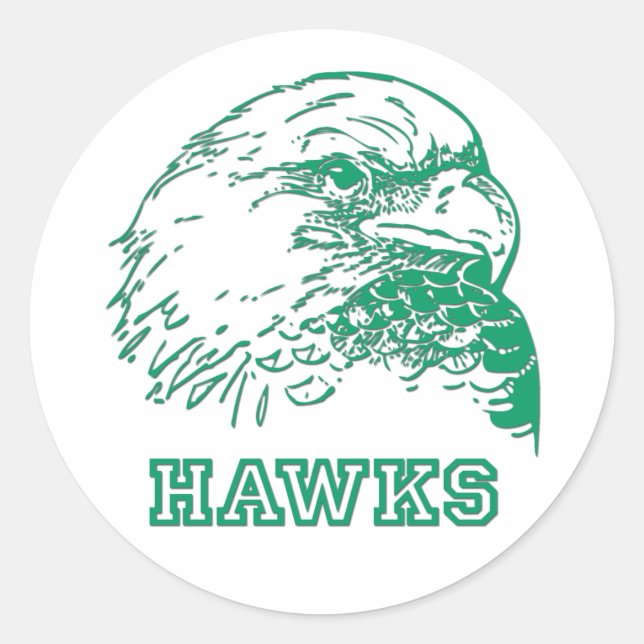 Hawks Logotyp Runt Klistermärke (Framsida)