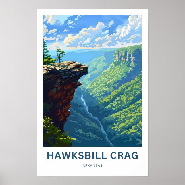 Hawksbill Crag Arkansas Travel Skriv ut Poster (Framsidan)