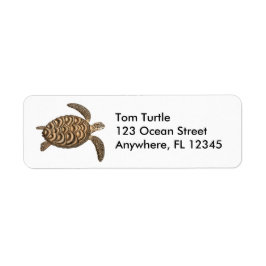 Hawksbill Sea Turtle-etikett Returadress Etikett
