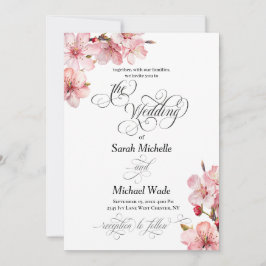 Hawthorn Elegant Calligraphy Wedding Invitation Inbjudningar