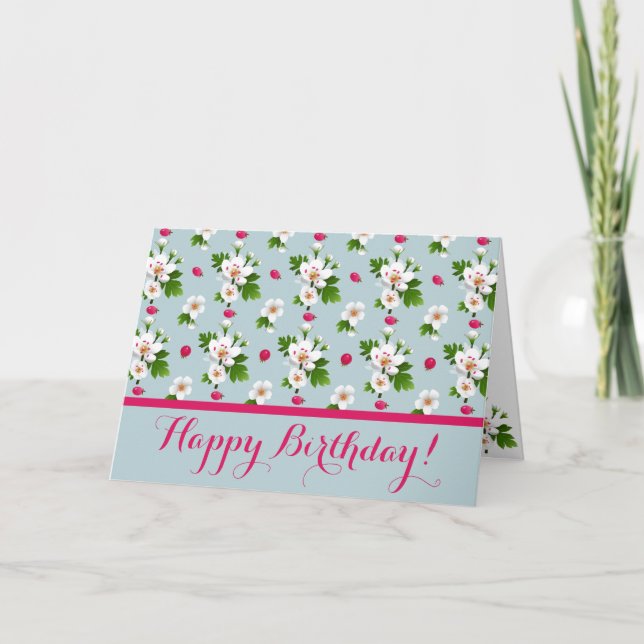 Hawthorn Flowers Kort (Framsida)