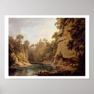Hawthornden Castle, nära Edinburgh, c.1820-22 (olj Poster