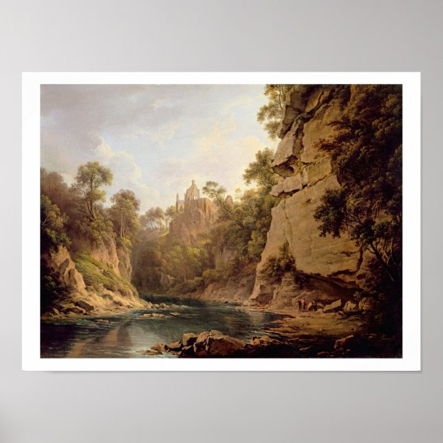 Hawthornden Castle, nära Edinburgh, c.1820-22 (olj Poster (Framsidan)