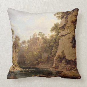 Hawthornden slott, nära Edinburgh, c.1820-22 (olj Kudde
