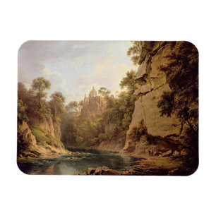 Hawthornden slott, nära Edinburgh, c.1820-22 (olj Magnet