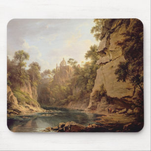 Hawthornden slott, nära Edinburgh, c.1820-22 (olj Musmatta