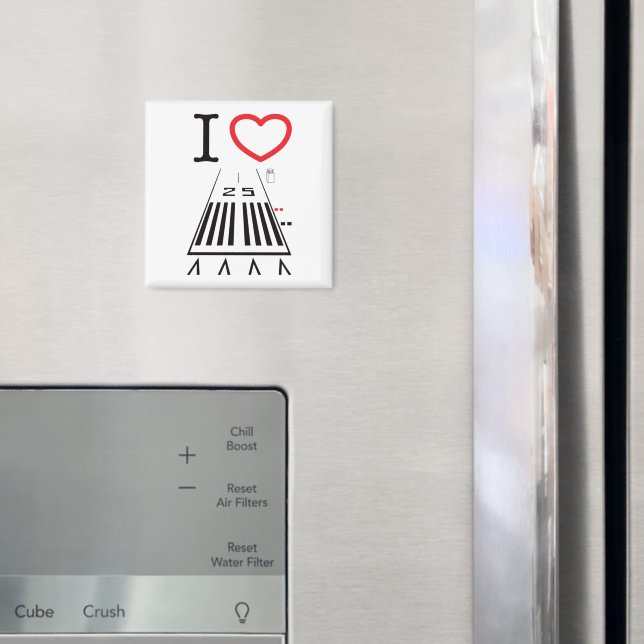 Hawthorne Airport Runway 25 - Square Magnet (In Situ (Fridge))