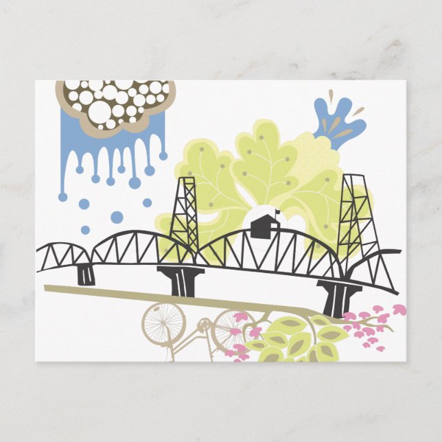 Hawthorne Bridge Portland Postcard Vykort (Framsida)