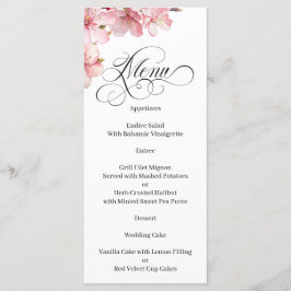Hawthorne Calligraphy Black and White Menu Meny