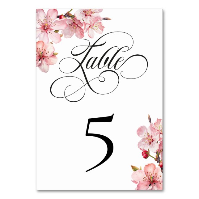 Hawthorne Calligraphy Table Number Card Bordsnummer (Framsidan)