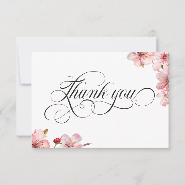 Hawthorne Calligraphy Thank You Card Tack Kort (Framsida)
