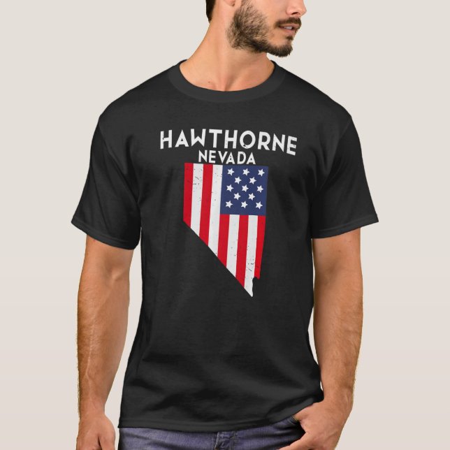 Hawthorne Nevada Förenta staterna State America Tr T Shirt (Framsida)