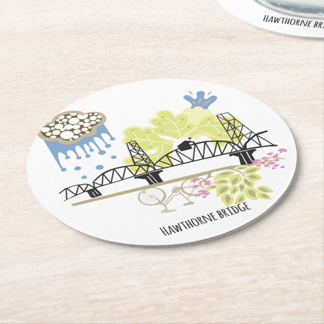 Hawthorne överbryggar den Portland kustfartyget Underlägg Papper Rund (Vinklad)