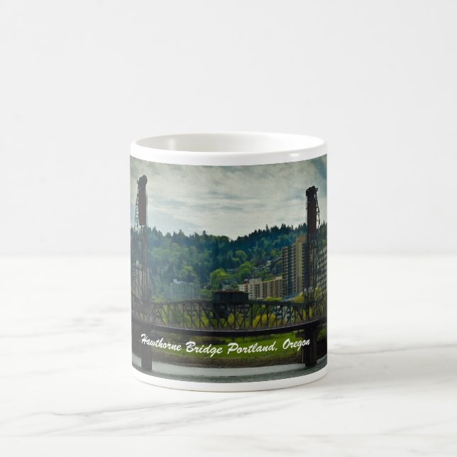 Hawthorne överbryggar Portland, Oregon Kaffemugg (Center)