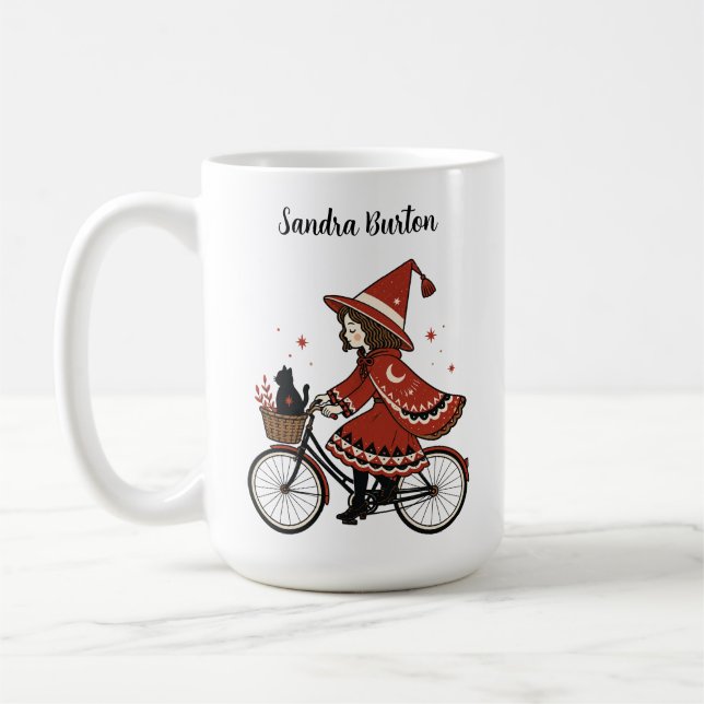 Häx flicka ridning kaffemugg (Vänster)