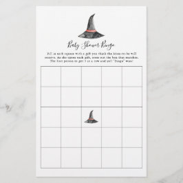 Häx Halloween Baby Shower Spel Bingo Söt Flygblad
