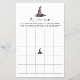 Häx Halloween Baby Shower Spel Bingo Söt Flygblad