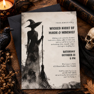 Häx Halloweenfest Inbjudningar