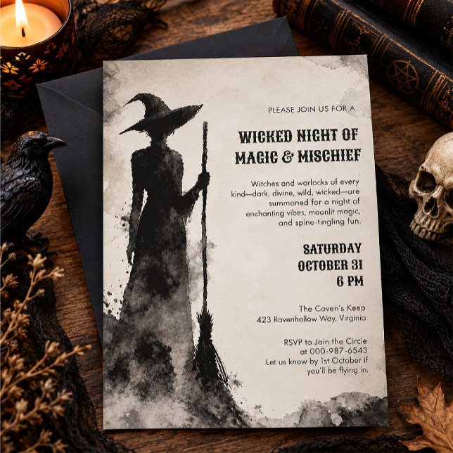 Häx Halloweenfest Inbjudningar (Skapare uppladdad)