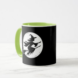 Häx Siluett Mugg, Halloween, Whimsisk Häxa, Mugg