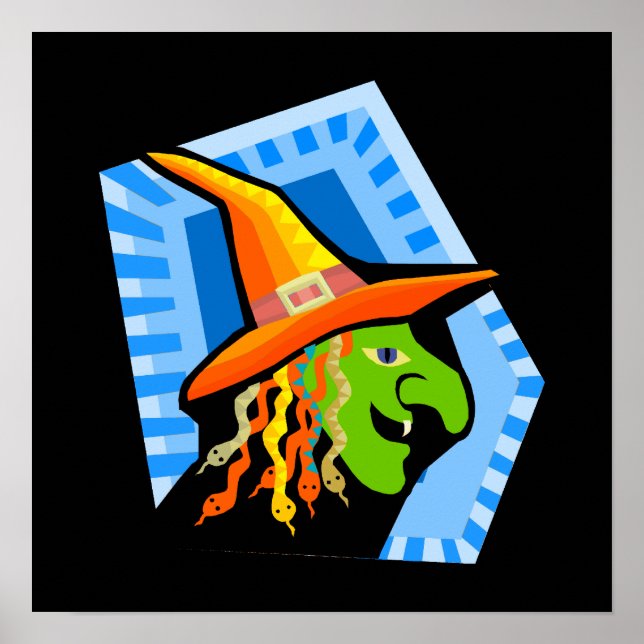 häxa ansikte poster (Framsidan)