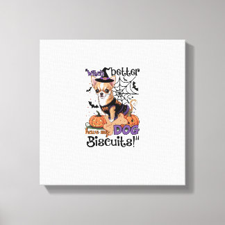 Häxa bättre ha mina hundkakor Söt Halloween C Canvastryck