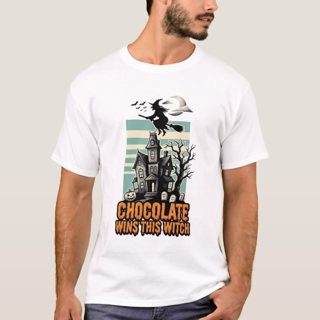 Häxa Choklad Tröja Söt Halloween Godis Design (Framsida)