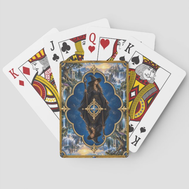 Häxa, gotisk fantasimonster casinokort (Baksidan)