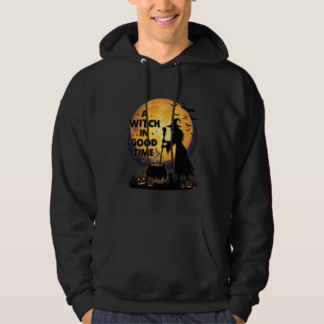 Häxa Gott Tid Halloween Månad Kittel_1 Hoodie (Framsida)