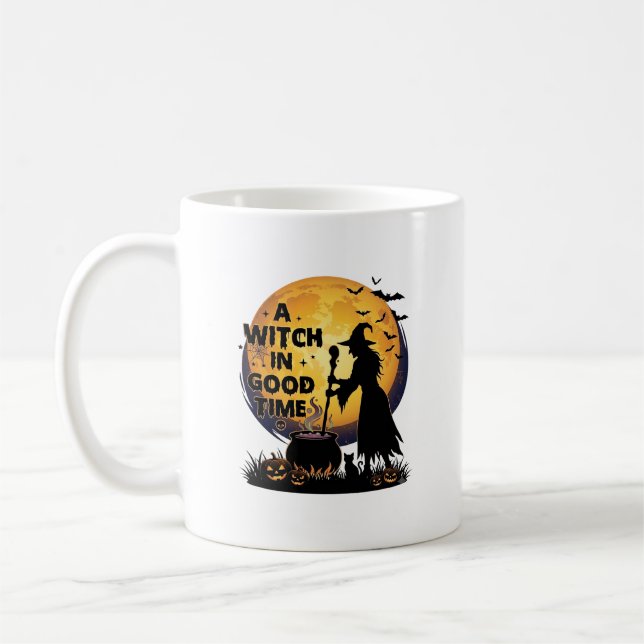 Häxa Gott Tid Halloween Månad Kittel_1 Kaffemugg (Vänster)