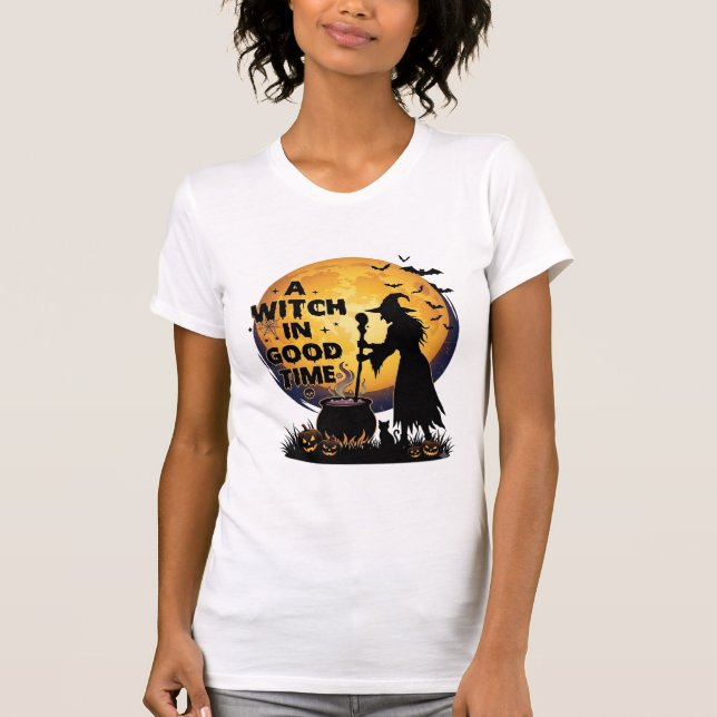 Häxa Gott Tid Halloween Månad Kittel_1 T Shirt (Framsida)