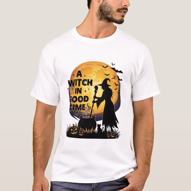 Häxa Gott Tid Halloween Månad Kittel_1 T Shirt (Framsida)