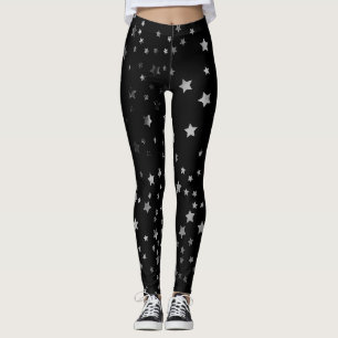 Häxa Halloween för damasker för silverstjärnor Leggings