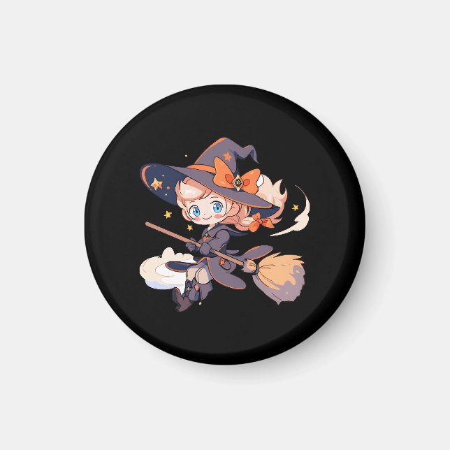Häxa Halloween Magnet (Framsidan)