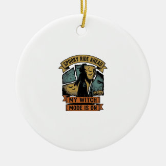 Häxa Halloween-tröja Rolig Vintage Häxa Design_1 Julgransprydnad Keramik