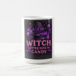 Häxa Har Bättre Min Godis Rosa Halloween Kaffemugg