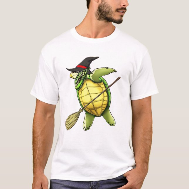 Häxa Havs Sköldpadda Dab Rolig Halloween Skräck Sk T Shirt (Framsida)