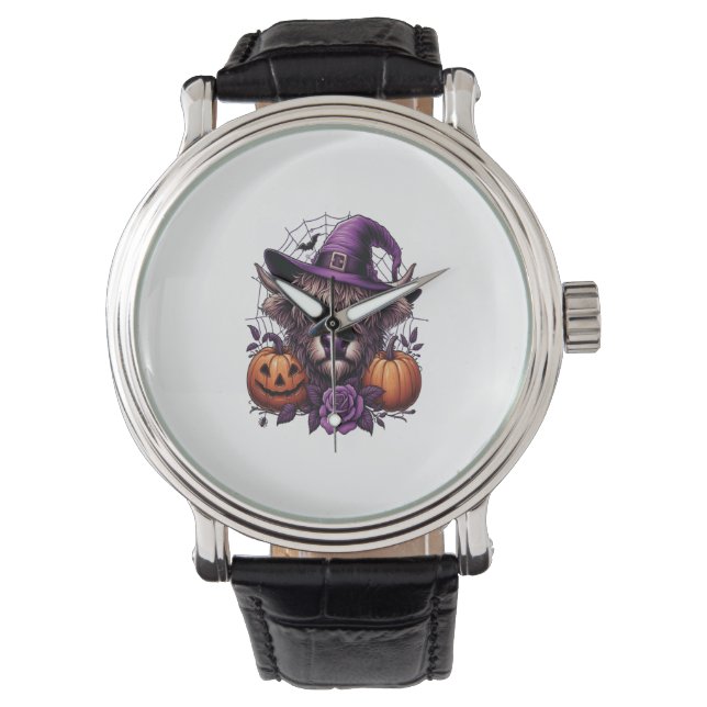 Häxa Highland Halloween Ko Armbandsur (Framsida)