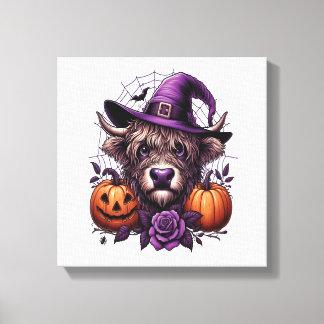 Häxa Highland Halloween Ko Canvastryck