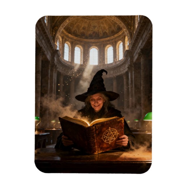 Häxa i biblioteket  magnet (Vertikal)
