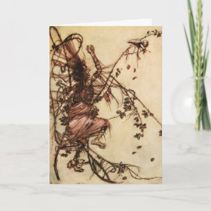 Häxa intrasslad i törnar av Arthur Rackham Kort