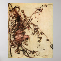 Häxa intrasslad i törnar av Arthur Rackham
