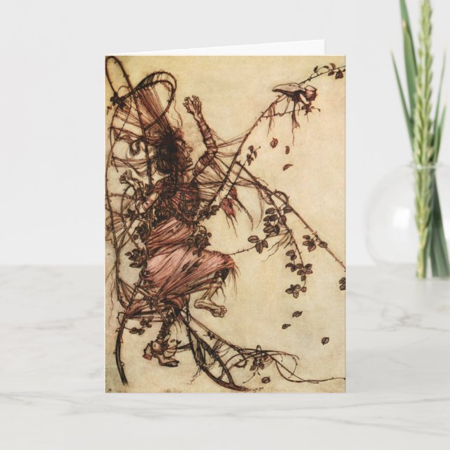 Häxa invirad i törnen av Arthur Rackham Kort (Framsida)