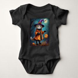 Häxa katt Söt Halloween T Shirt