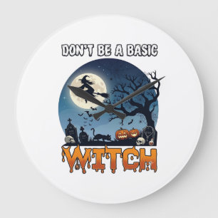 Häxa Komma Inte Vara Grundläggande Halloween Månne Stor Klocka