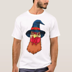 Häxa Kyckling Rolig Halloween Skräck Skräck T Shirt