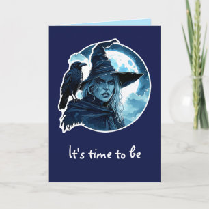 Häxa med korp - Halloween Fan Fun 2 Kort