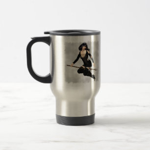 Häxa med kvasttravel mug resemugg